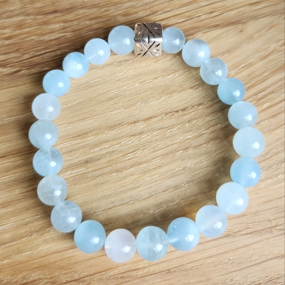 Hand Crafted Jewelry - HAND CRAFTED Aquamarine Beads Bracelet